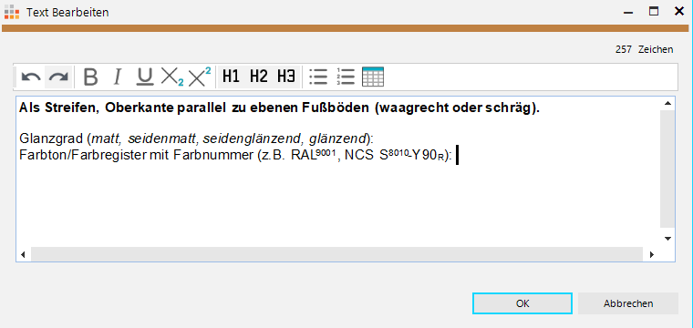 Textformatierung