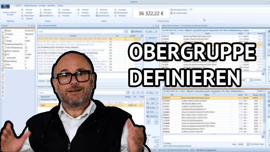 QuickCalc Software – Obergruppen definieren und Bauprojekte effizient strukturieren