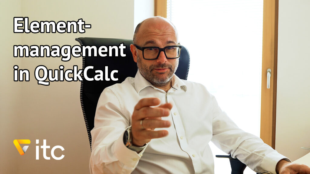 QuickCalc Element-Management – Stammdaten, Projektelemente & Kalkulation effizient verwalten