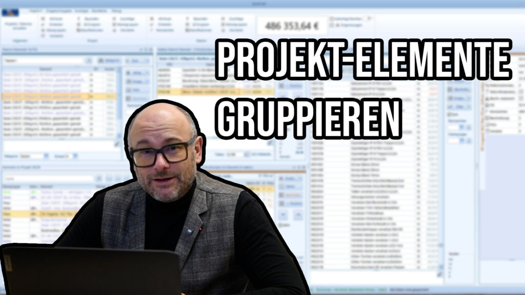 QuickCalc Software zeigt Projektelemente übersichtlich gruppiert