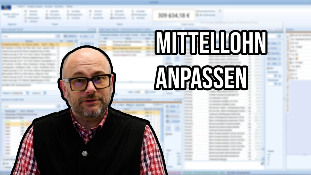 Screenshot der Baukalkulationssoftware QuickCalc mit geöffneten Mittellohn-Attributen im Projekt