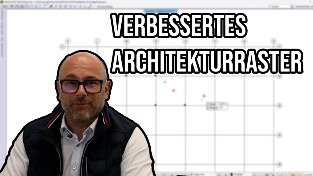 ARCHLine.XP Architekturraster mit automatisch verschobenen Stützen im BIM-Grundriss