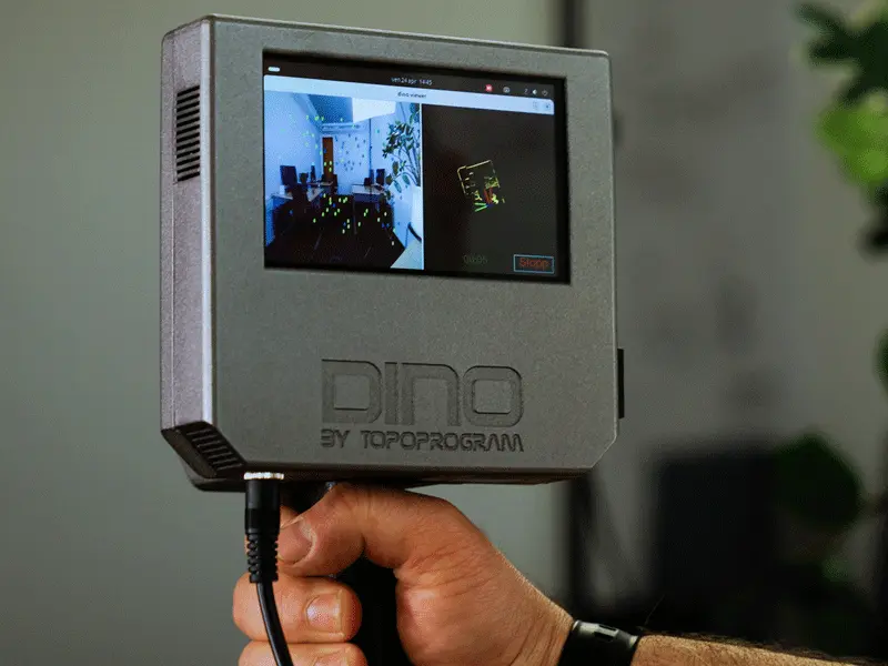DINO SLAM-Scanner – Professionelles Aufmaß ohne Stativ DINO Display: Live-Punktwolke im Gehen