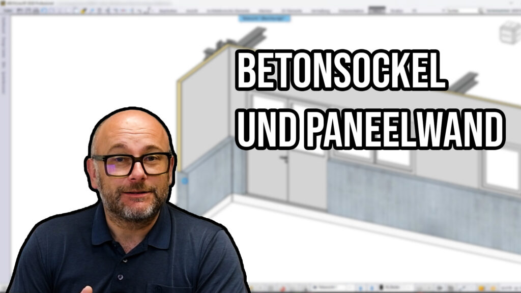 Wand mit Betonsockel planen – Paneelwand mit durchgehendem Beton im Sockelbereich in ARCHLine.XP