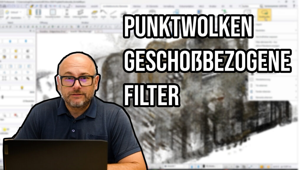 Punktwolke Grundriss pro Geschoss – geschossbezogener Filter einer Kirche in ARCHLine.XP