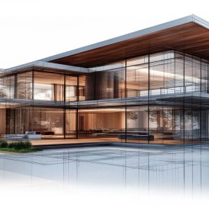Rendering moderner Architektur zur Darstellung der Systemanforderungen von ARCHLine.XP