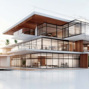 Visualisierung eines Architekturprojekts mit BIM-Software – kreative CAD-Anwendung
